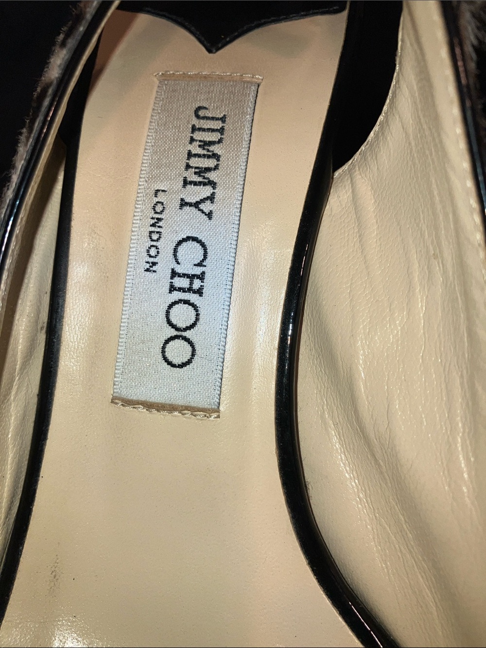 Jimmy Choo Leopard Print Calf Hair Real Fur Nova Peep-Toe Slingback Heels - Picture 2 of 10